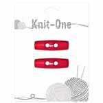 Knit One 9530480 Red Toggle 2-hole button (2/package) 1.2"/40 mm